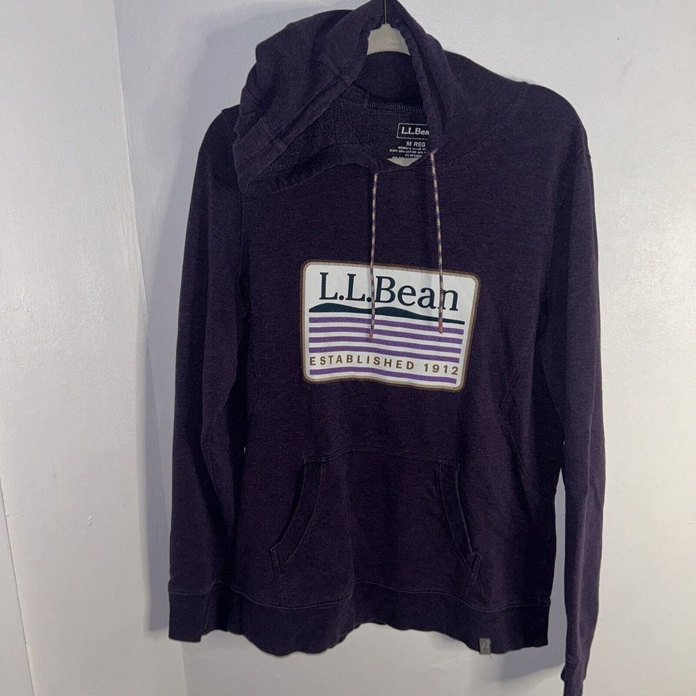 L.L.Bean‎ Classic Logo Pullover Hoodie Navy Blue Casual Comfort Sweatshirt